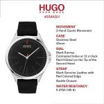 Black Watch with Leather Calfskin Strap HUGO