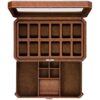 12 Slot Leather Watch Box with Valet Drawer