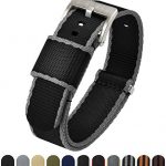 22mm Black / Grey Edges - BARTON Jetson NATO Style Watch Strap