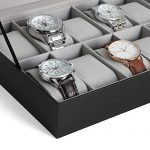 SONGMICS 12-Slot Watch Box, Watch Holder with Glass Lid