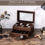 BEWISHOME Watch Box Luxury Watch Case -10 Slots