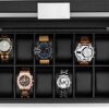 Glenor Co Watch Box for Men - 12 Slot Luxury Carbon Fiber