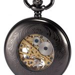 Skeleton Mechanical Copper Fob Retro Pocket Watch