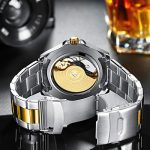 Mens Watches Mechanical Automatic Self-Winding Stainless Steel Skeleton
