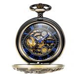 Dragon Mechanical Skeleton Pocket Watch with Chain