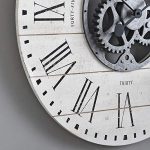Shiplap Gears Wall Clock White
