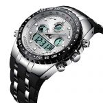 l Analog Digital Backlight Watch Black Silicone Band