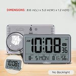WallarGe Digital Wall Clock with Temperature, Humidity, AutoSet & 8 Time Zones – Large Display Gray