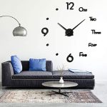 3D Frameless DIY Wall Clock Large Modern 3D