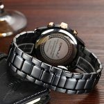 Waterproof Chronograph Wrist Watch Black Strap Sport