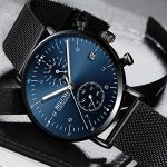 Men Minimalist Quartz Watch Blue/Black