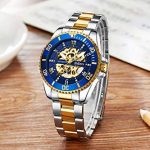 Mens Watches Mechanical Automatic Self-Winding Stainless Steel Skeleton