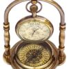 Vintage Marine Maritime Desk and Shelf Clock with Direction Compass