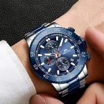 Mens Chronograph Business Watch - Stylish Stainless Steel Waterproof Timepiece with Auto Date Function