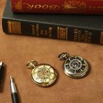 SEWOR Retro Delicate Gear Type Pocket Watch with Two Chains Leather