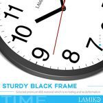 LAMIKO 2 Packs Non-Ticking Silent Wall Clocks Battery Operated