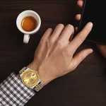 BUREI Mens Luxury Automatic Watch Dress Gold Self-Winding