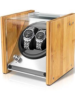 Bamboo Watch Winder Double for Automatic Watches