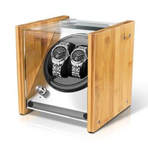 Bamboo Watch Winder Double for Automatic Watches