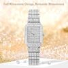 Silver Square Dial Diamond Wrist Watch