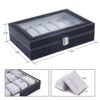 Ohuhu Watch Box, 12 Slot Watch Case PU Leather