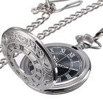 Mudder Vintage Roman Numerals Scale Quartz Pocket Watch