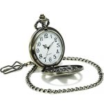 SEWOR Retro Quartz Pocket Watch White Dial Bronze Case