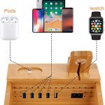 Bamboo Charger Station Smart Watch Holder