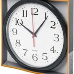Black Wall Clock Silent Non Ticking Clock
