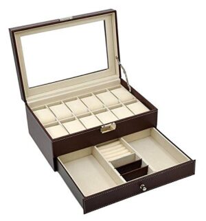 Display Drawer Lockable Watch Case Organizer