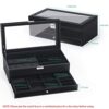 Watch Case Weave Pattern Lockable with Glass Top