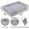 12-Slot Watch Box Organizer with Velvet Interior and Glass Lid