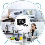 Desk Shelf Clocks - 5'' Curved LED Display, LED Alarm Clock with 6 Brightness, 3 Alarm Sounds