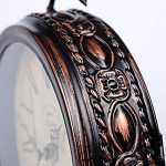 Vintage Cottage Metal Table Clock with Bird