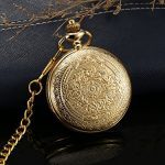 Timeless Elegance: Hicarer Vintage Pocket Watch with Gold Chain – Men’s Steel Timepiece