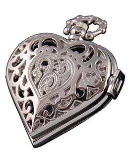Silver Pocket Watch Heart Harry Potter Locket Style Pendant
