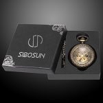 SIBOSUN Pocket Watch Mechanical Skeleton Antique Men