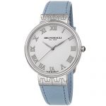 White Dial Italian Leather Strap Watch Bruno Magli
