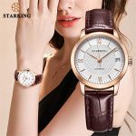 STARKING Watch Women Burgundy Self Wind Automatic