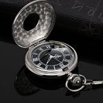 Mudder Vintage Roman Numerals Scale Quartz Pocket Watch