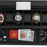 Glenor Co Watch Box with Valet Drawer for Men