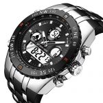 Golden Hour Luxurious Navy Sports Men's Watch: Waterproof, Stopwatch, Alarm, and Luminous Digital Analog Wristwatch