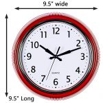 Bernhard Products Retro Wall Clock 9.5 Inch Red Kitchen