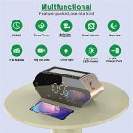 Projection Alarm Clock for Bedrooms, 180° Ceiling Projector