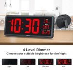 Large Digital Wall Clock with 7 Color Night Light