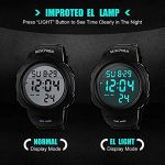 Sport with the Mens Digital Sports Watch – Waterproof, Shock Resistant, and Packed with Features in Sleek Black Design