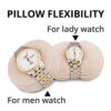Single Watch Winder Flexible Plush Pillow, in Wood Shell and Black Leather
