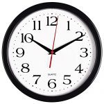 Black Wall Clock Silent Non Ticking Clock