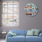 Kitchen Silent Wall Clock Worn Blue