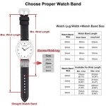 20mm Black-Silver Leather Watch Band